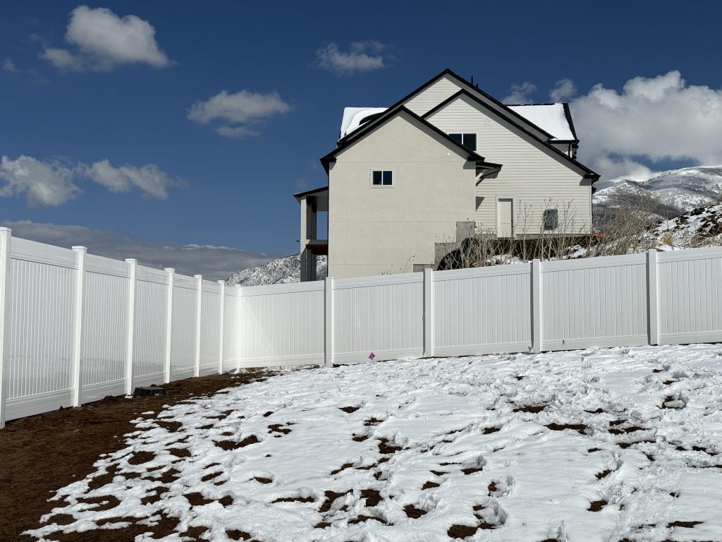 Another beautiful vinyl privacy fence installed in Layton, UT